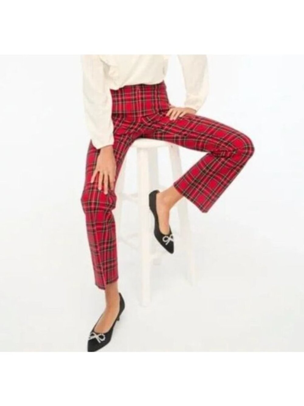 J. CREW FACTORY kelsey flare pants in tartan plaid size 8